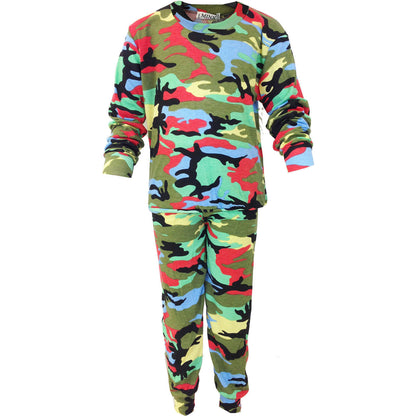 Children's Multi Colour Camo Loungewear Set.