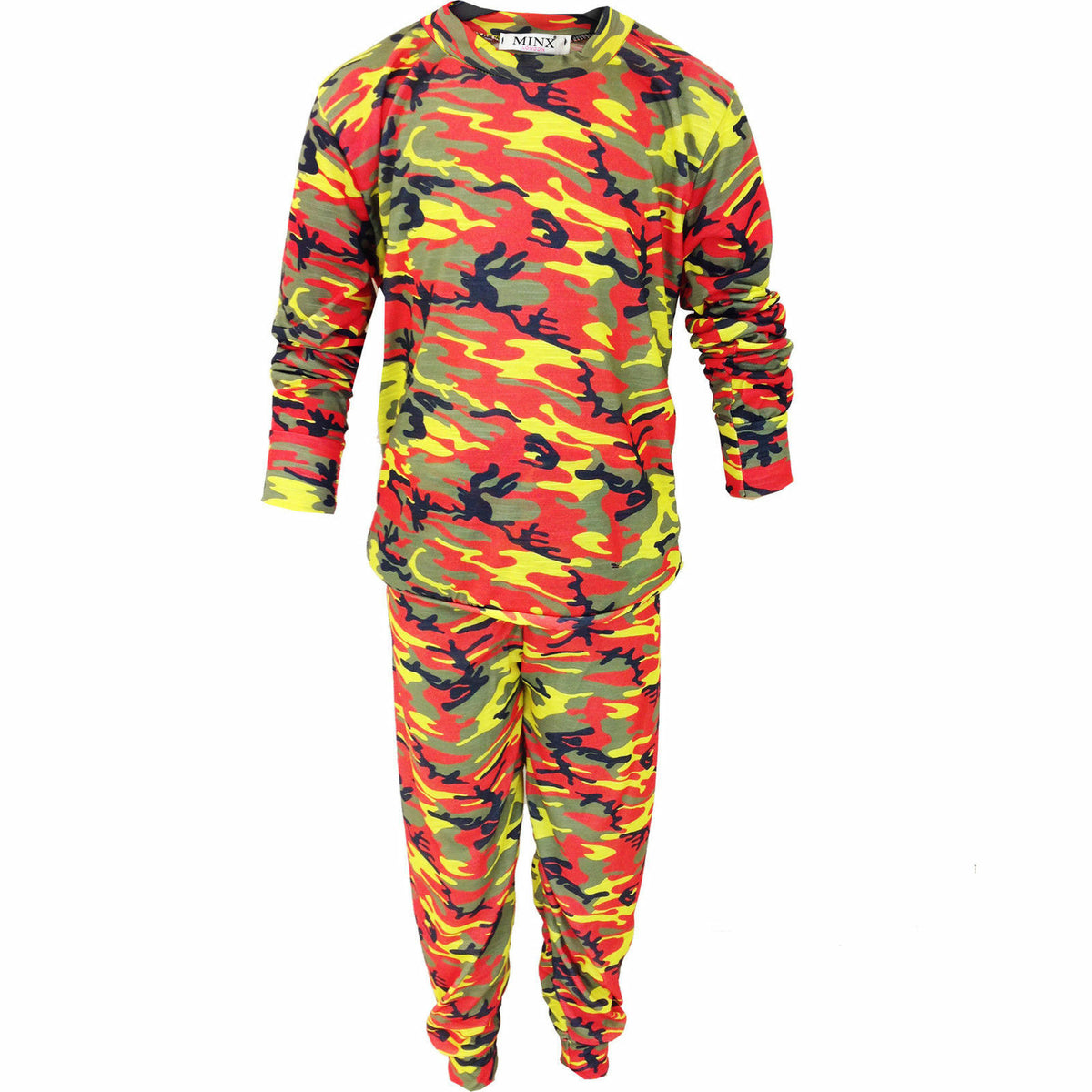 Children's Orange & Yellow Camo Loungewear Set