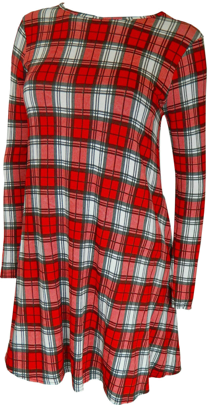 Ladies Long Sleeve Tartan 2 Swing Dress.