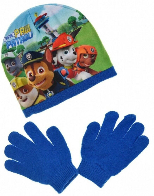 Children's Licensed Paw Patrol Blue Hat & Glove Set. Available Ages 2-10. This is Official Merchandise