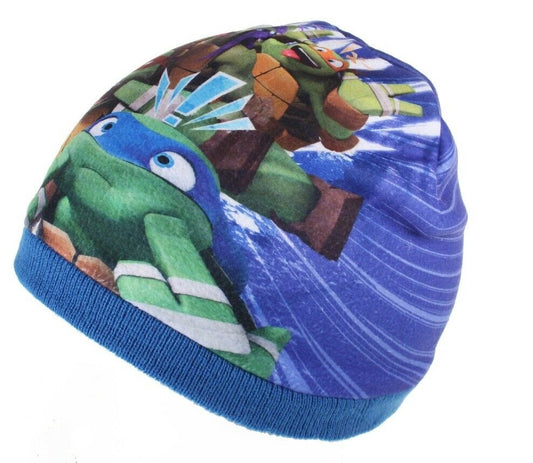 Teenage Mutant Ninja Turtle Blue Reversible Beanie Hat, Outer Rim Colour Is the reversed Inner Colour, Age 2-4 (52cm), Age 4-8 ( 54cm), Polyester & Acrylic, Official Merchandise