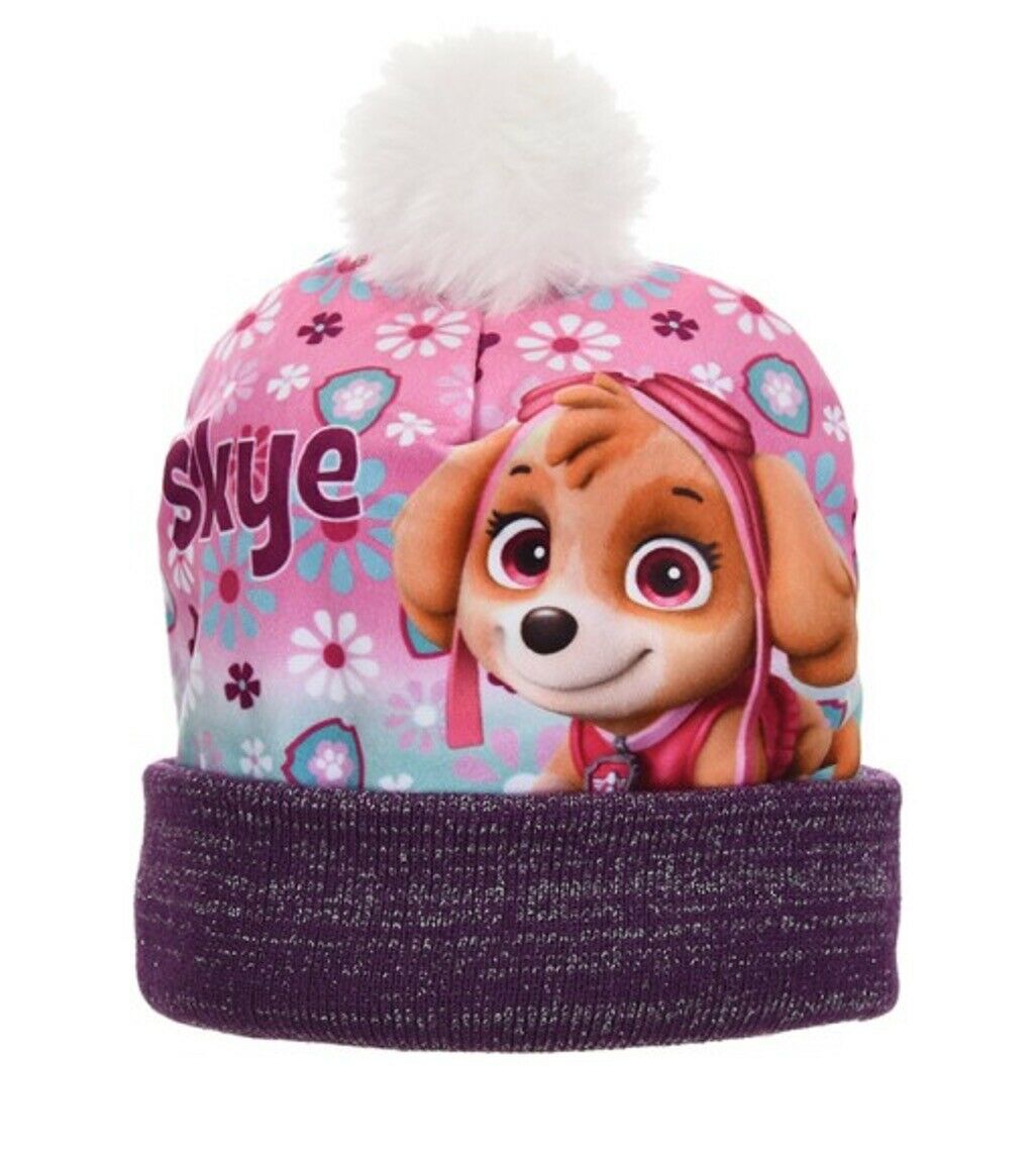 Children's Purple Paw Patrol Bobble Hat. Ages 2 To 10 