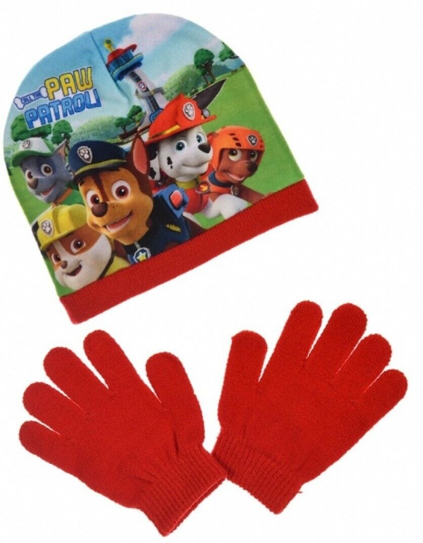 Children's Licensed Paw patrol Red Hat & Glove Set. Available Ages 2-10. This Is Official Merchandise