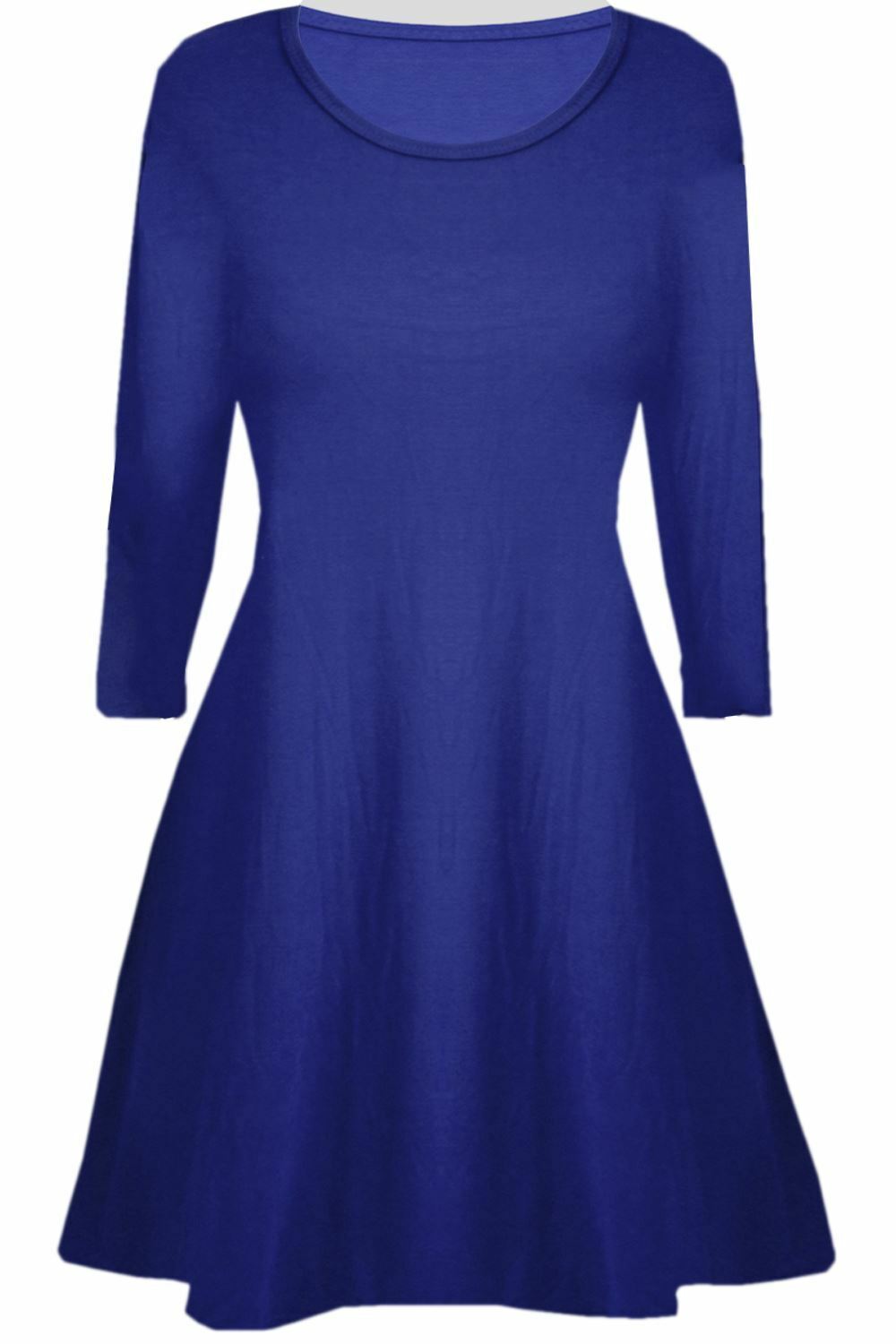Children's Long Sleeve Royal Blue Skater Dress Age 5 To 13, 100% Polyester