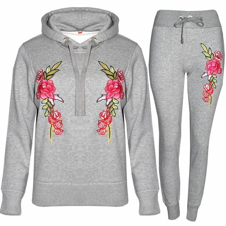 Ladies Pink Rose Embroidered Lounge Wear Set. Sizes 8-12 Available.