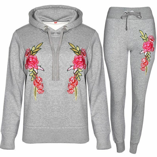 Ladies Pink Rose Embroidered Lounge Wear Set. Sizes 8-12 Available.