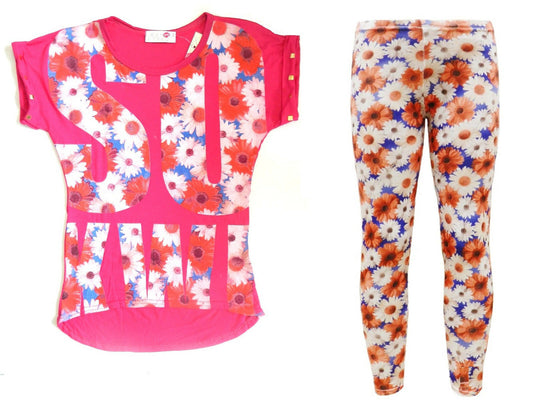 Daisy Floral Top & Leggings Set