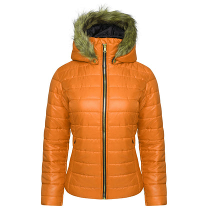 Ladies Black Mustard Look Short Length Coat. It Has A Detachable Fur Hood 2 Front Zip Pockets And Is a Zip Up Coat. Available In Sizes 8-14.