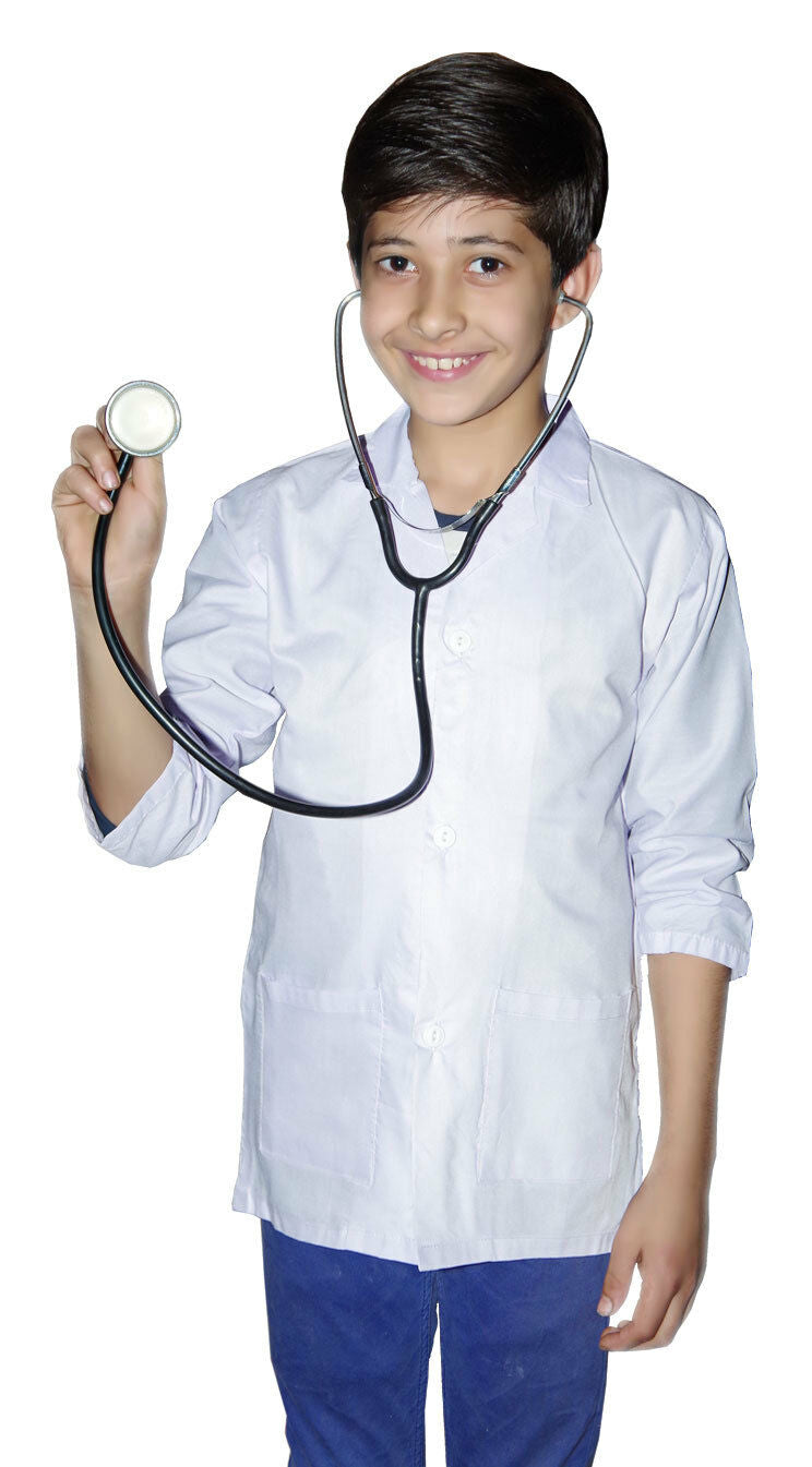 Children's Fancy Dress Outfit, White Doctors Coat, Ages 4 To13 