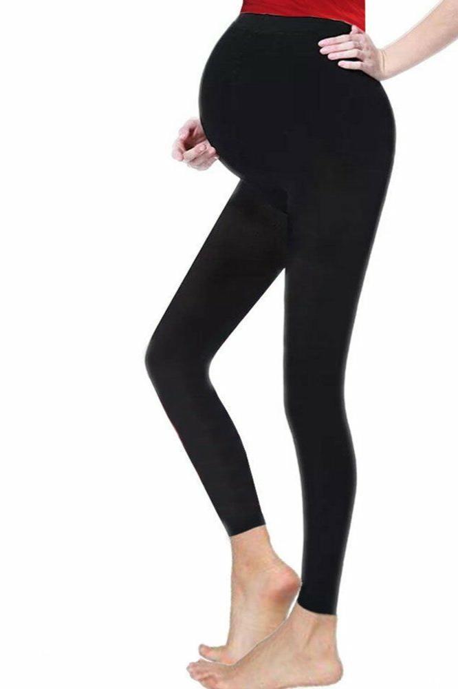 Ladies Black Over The Stomach Full Length maternity Leggings. Sizes 8-20 Available.