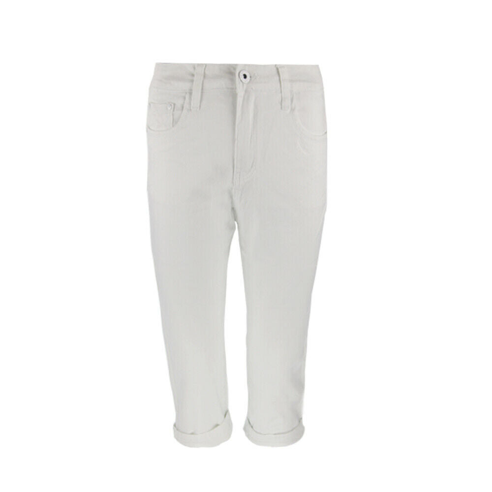Ladies 3/4 White Stretch Jeans.