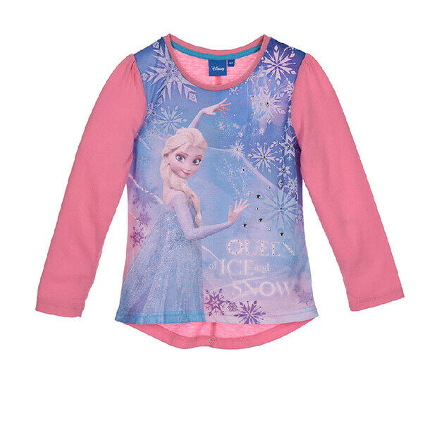 Children's Frozen Pink Elsa Long Sleeve T-Shirt. Ages 3 To 8 . Official Merchandise**