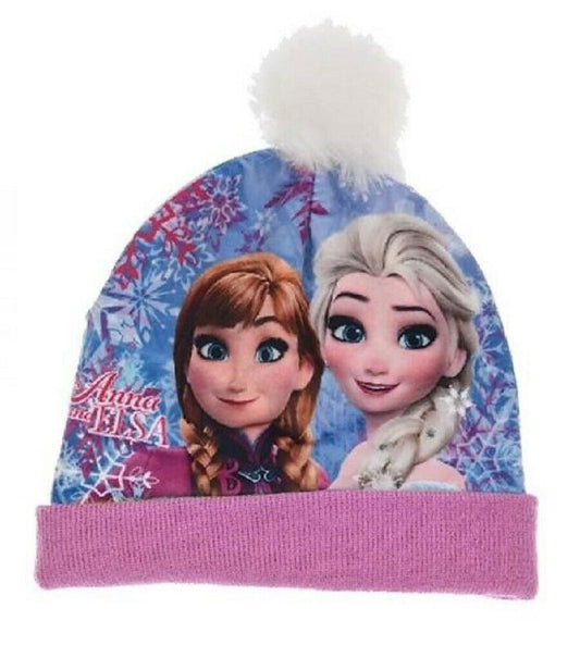 Children's Frozen Pink Anna & Elsa Bobble Hat,. These Are Perfect For Winter. Ages 2-8 Available. This Is Official Merchandise.