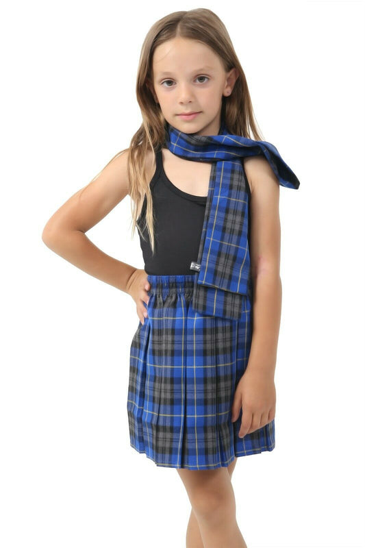 Elasticated pleated knee length skirts Suitable for school Ages 5-6 to 11-12 Mix Fabric Blend