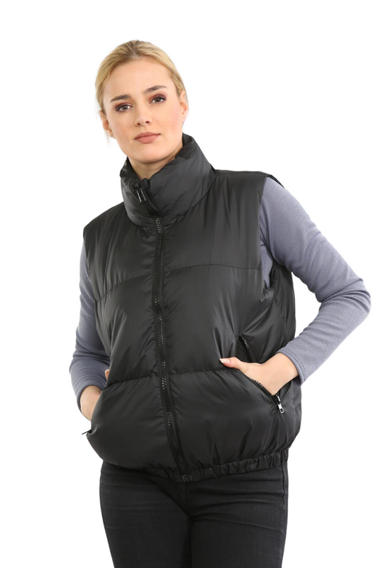 Short Padded Puffer Gilet Vest Jacket