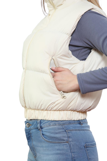 Short Padded Puffer Gilet Vest Jacket