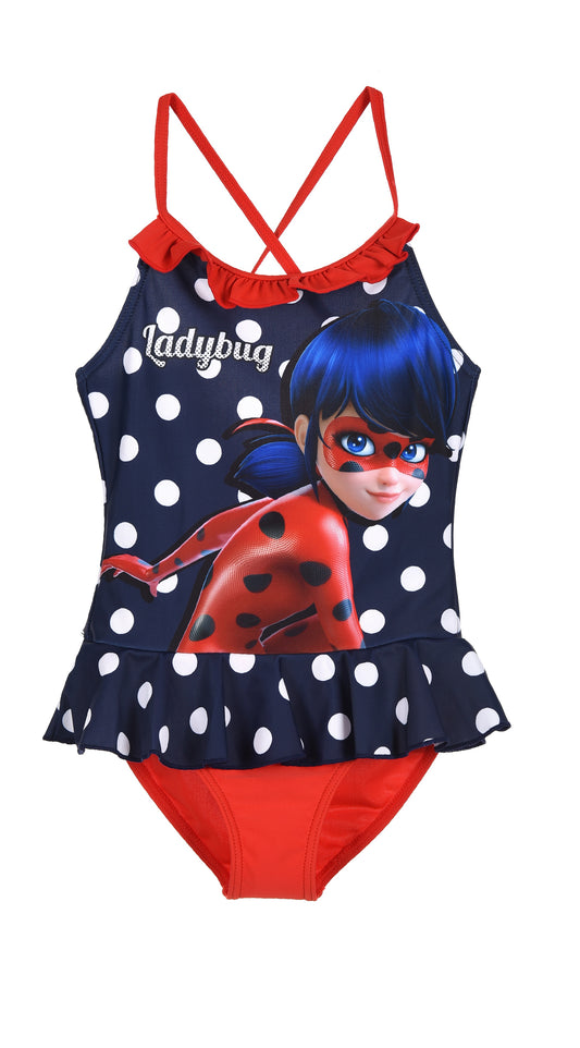Miraculous Tales Of Ladybug & Cat Noir  Navy Blue Swimming Costume, Ages 4, 5, 6, 8, 100% Polyester, Official Merchandise