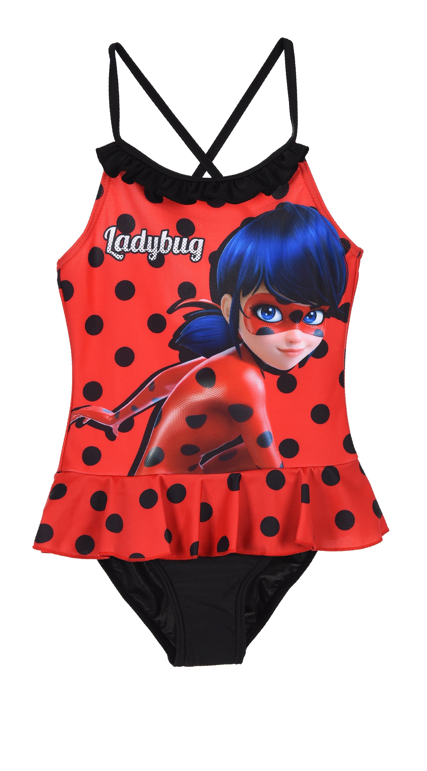 Miraculous Tales Of Ladybug & Cat Noir Red Swimming Costume, Ages 4, 5, 6, 8, 100% Polyester, Official Merchandise