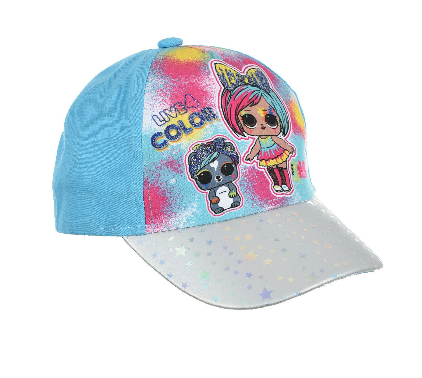 Girls L.O.L Surprise Summer Baseball Cap. This Bright And Colourful Turquoise Cap Is Perfect For The Summer Months Ahead. Available Also In Pink. Available In Ages 2-4 (52cm) Or 4-8 (54cm). Every L.O.L Fan Will Love One Of These Caps.