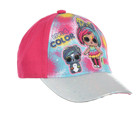 Girls L.O.L Surprise Summer Baseball Cap. This Bright And Colourful Pink Cap Is Perfect For The Summer Months Ahead. Available Also In Turquoise. Available In Ages 2-4 (52cm) Or 4-8 (54cm). Every L.O.L Fan Will Love One Of These Caps.