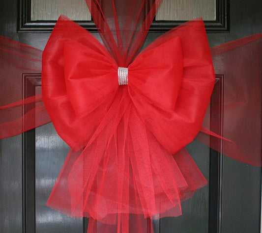 Christmas Red Door Bow Party Decoration