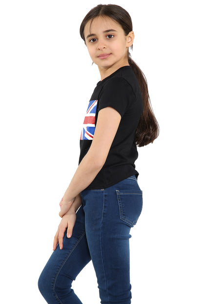 Kids Union Jack Flag Team GB 3/4 Length T-Shirt
