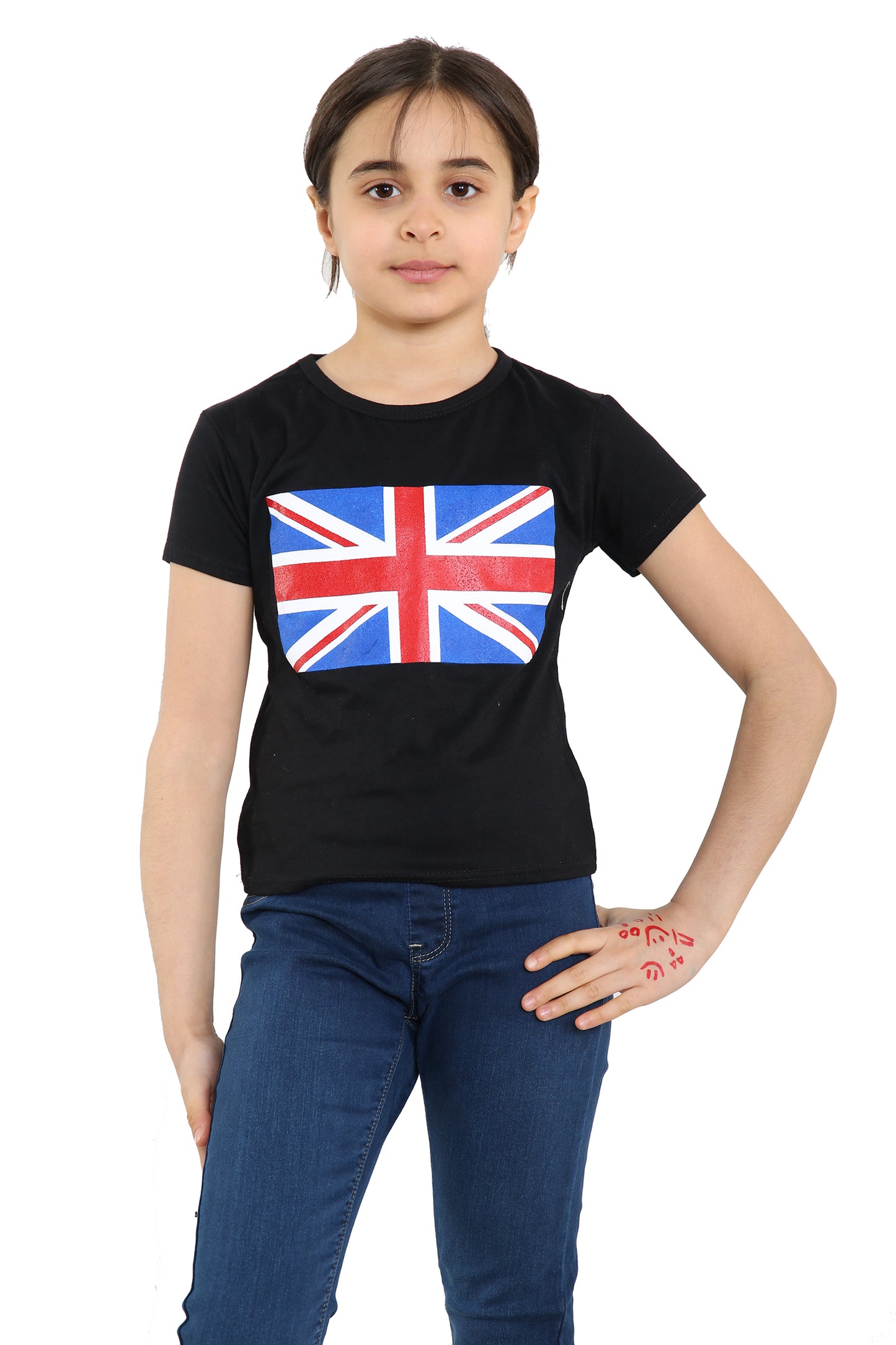 Girls Union Jack King Charles III Coronation 3/4 Length T-Shirt