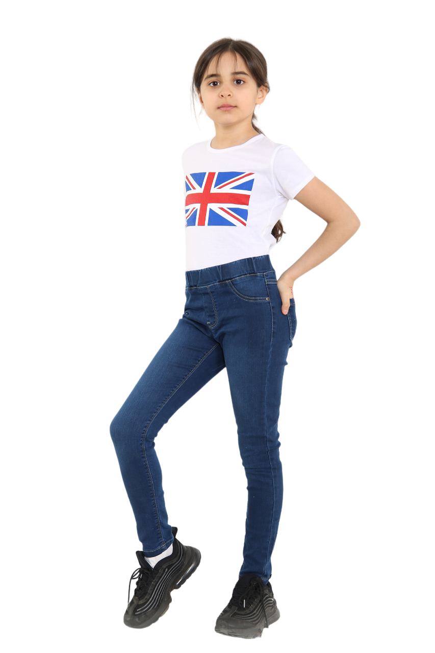 Girls Union Jack King Charles III Coronation 3/4 Length T-Shirt