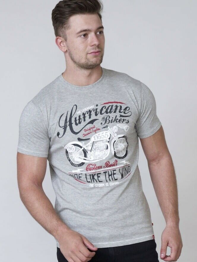 Men's T-Shirt With "Hurricane Bikers" Design.