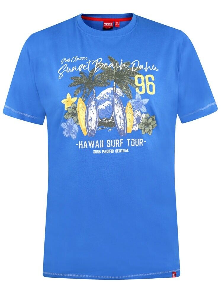 Men's Royal Blue Sunset Beach Design T- Shirt.