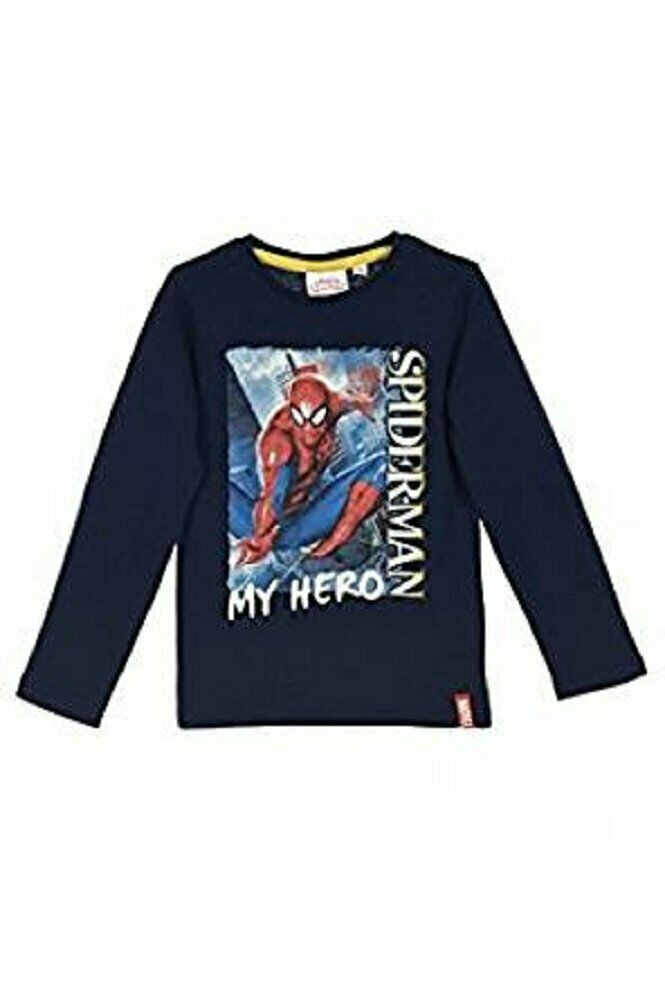 Spiderman Navy T-Shirt, Perfect For Any Spiderman Fan Long Sleeve, 3 Unique Designs, 100% Cotton, Official Merchandise