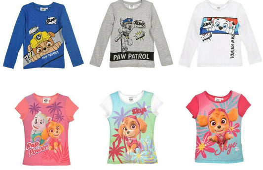 Children's Paw Patrol Tops. Perfect for all year round Age 2 To 6  Multiple colours and designs available. 100% Cotton Official Merchandise
