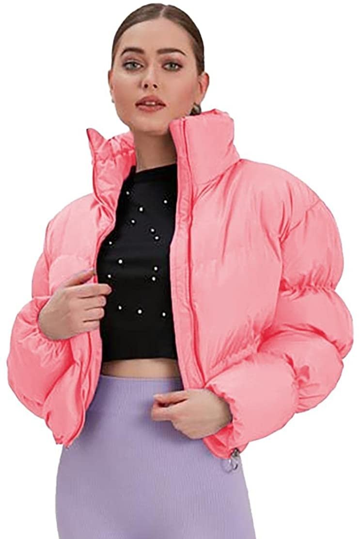 Cropped Puffer Coat Padded Quilted Jacket