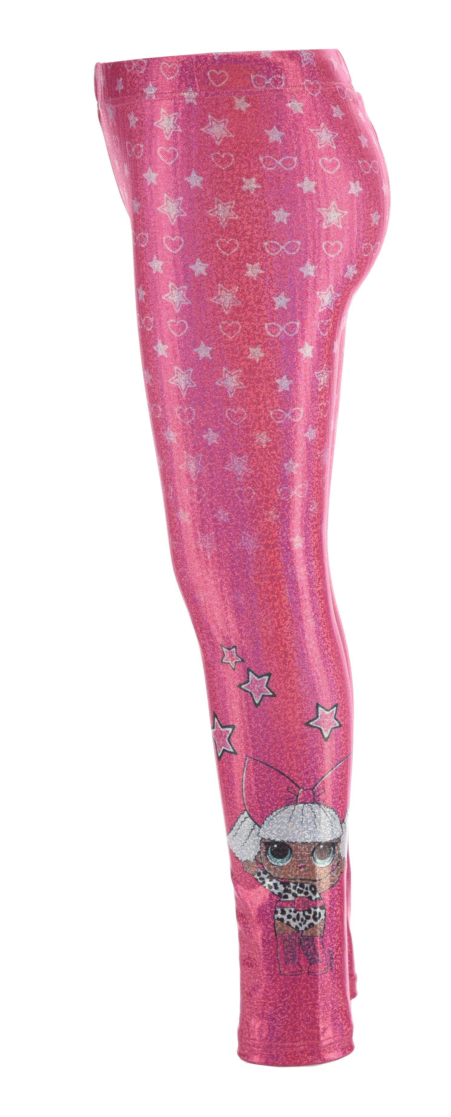 L.O.L Surprise Shiny Leggings, Fuchsia, Ages 5-6 (116cm), 7-8 (128cm), 9-10 (132cm), CM Sizes Are The Approximate Height Of The Child, 92% Polyester 8% Elastane, Official Merchandise