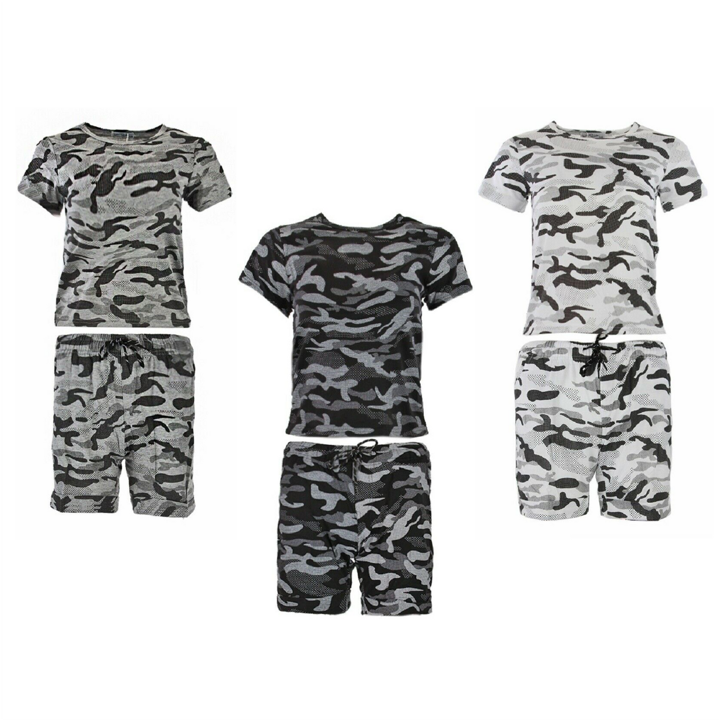 Camouflage Combat Shorts & T-Shirt Set