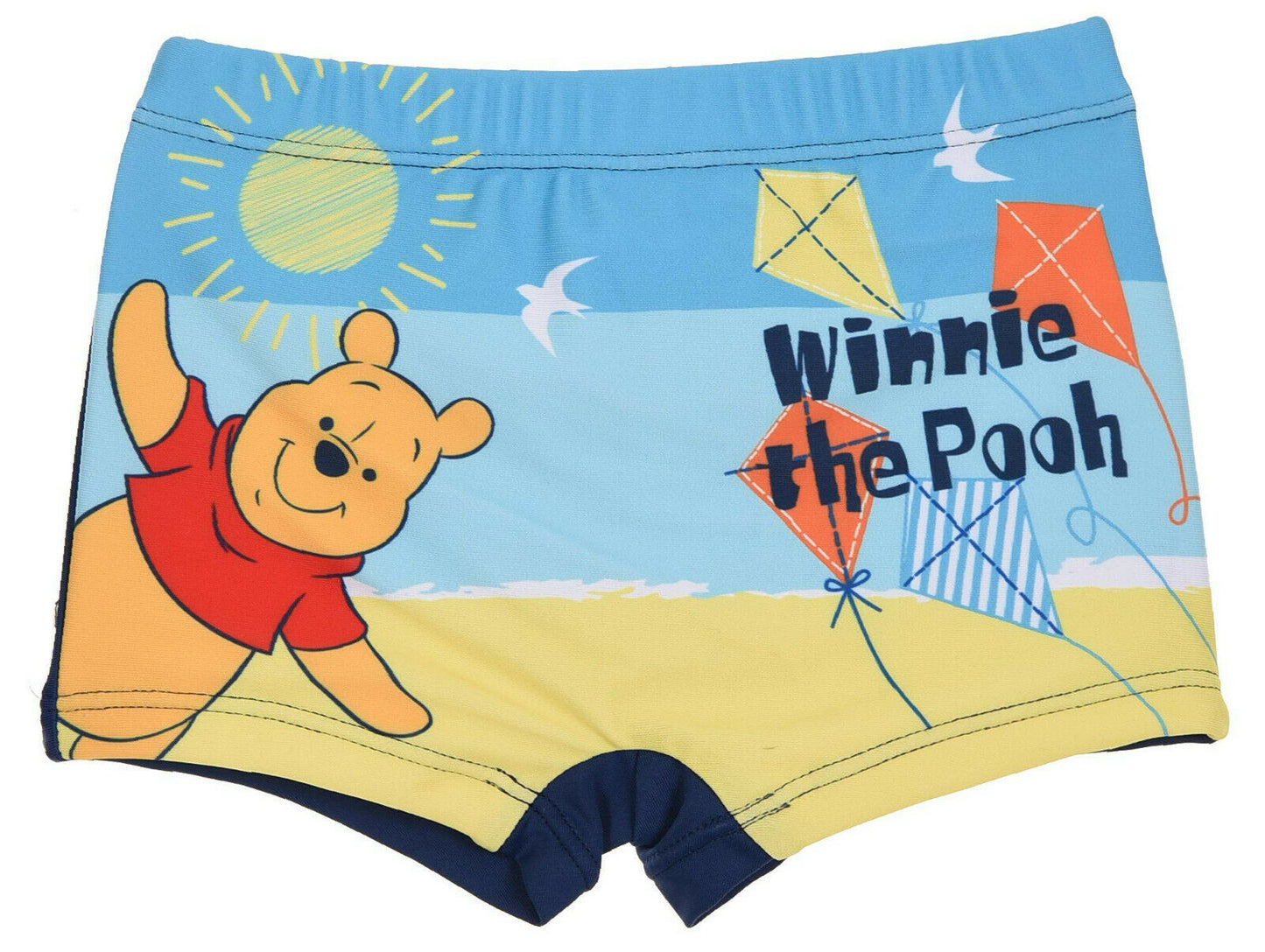 Boys Winnie The Pooh Navy Swimming Trunks. Available In Sizes 12 Months, 18 Months, 24 Months, 36 Months. These Are An Official Disney Product.