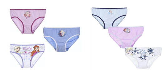 Children's Disney Frozen 3 Brief Set. 3 Different Designs In each set. Ages 2-3, 4-5. 