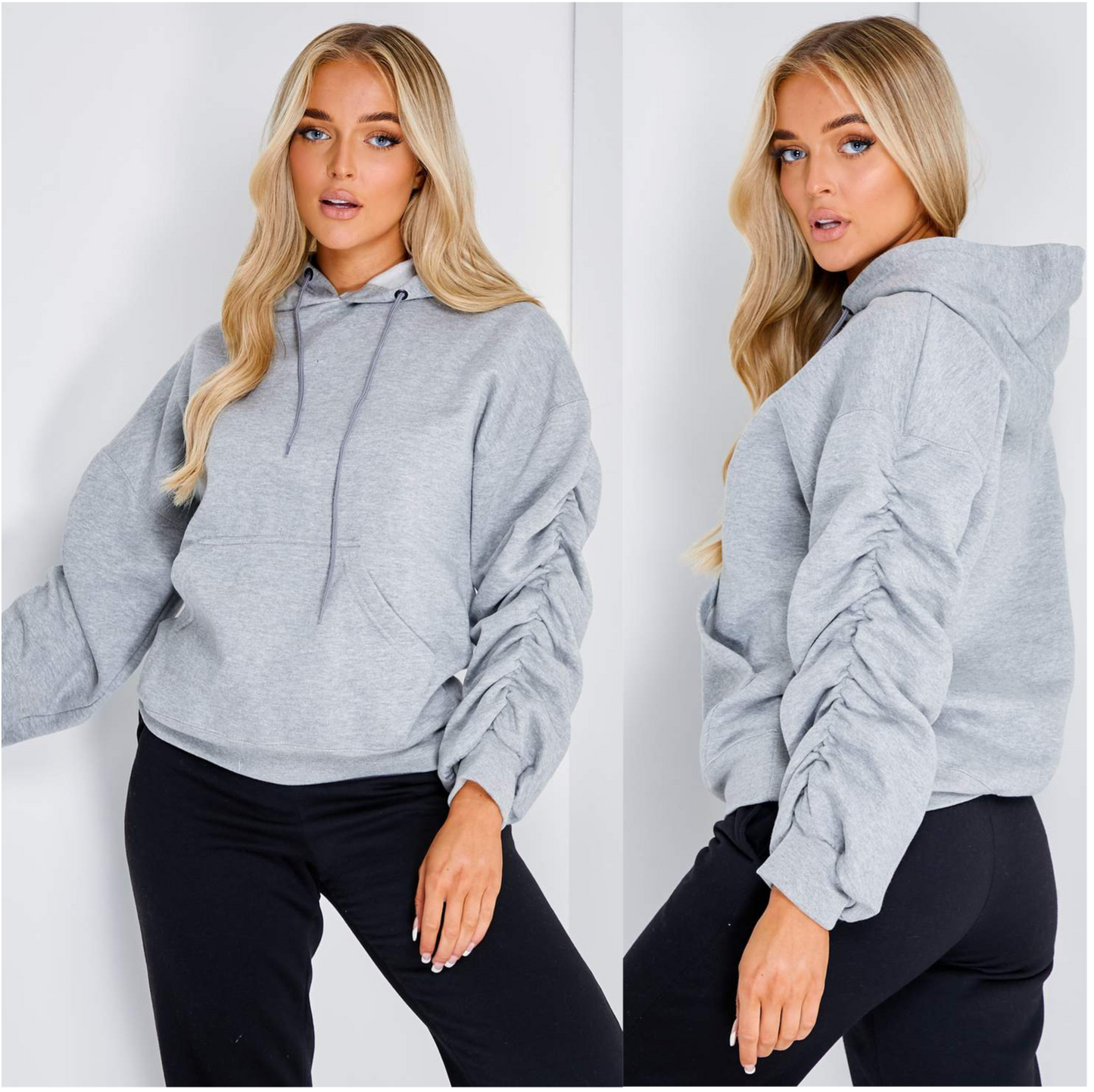 Ruched Sleeve Hoodie