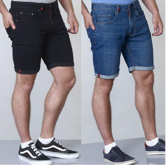 Denim Knee-Length Plus Size Shorts