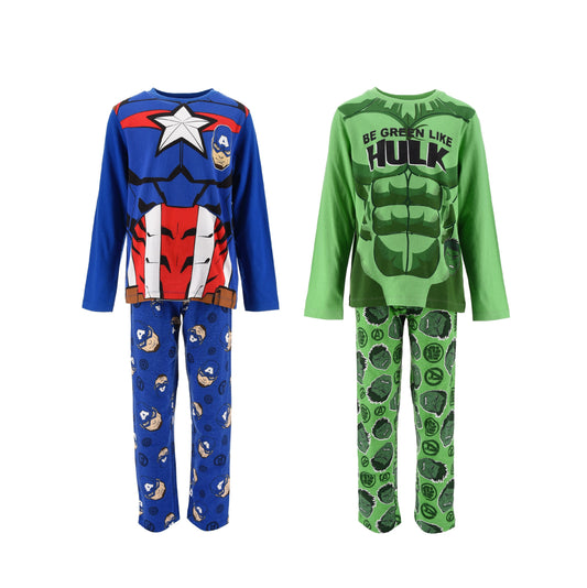 Marvel Avengers Captain America Hulk Long Pyjama Set