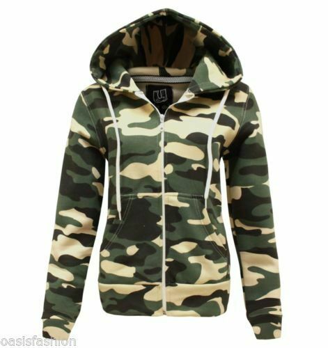 Ladies Hoodie In Camo Design.