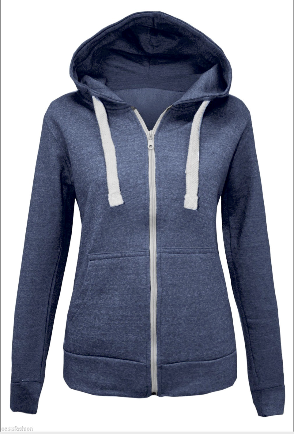 Ladies Hoodie in Denim Blue.