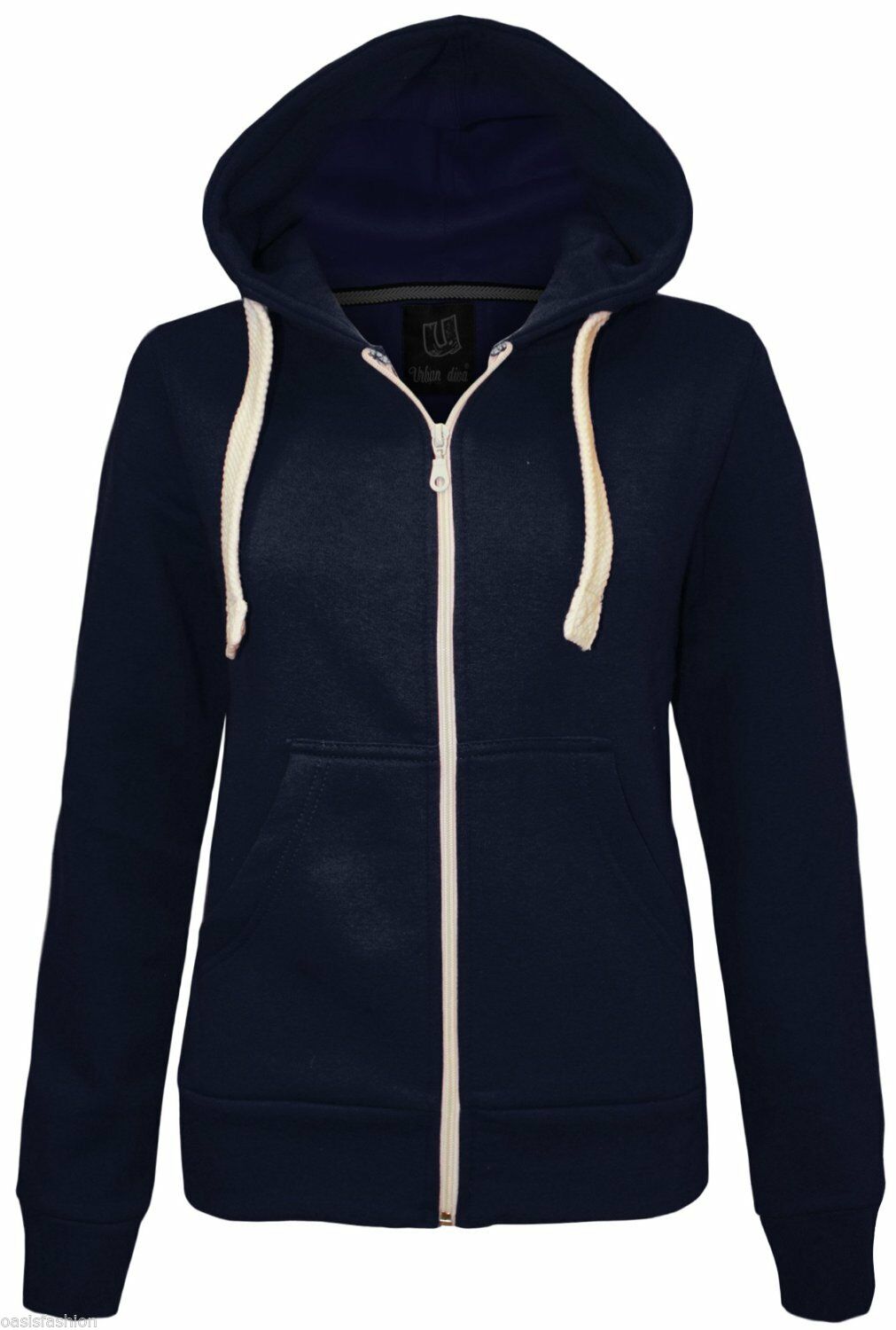 Ladies Hoodie In Navy Blue.