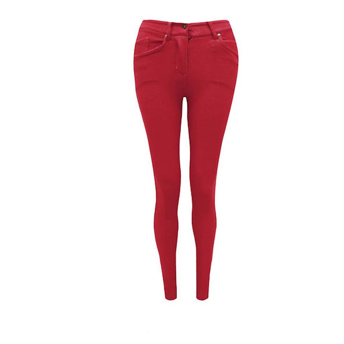 Ladies Red Skinny Jeggings. Available In Sizes 8-22.