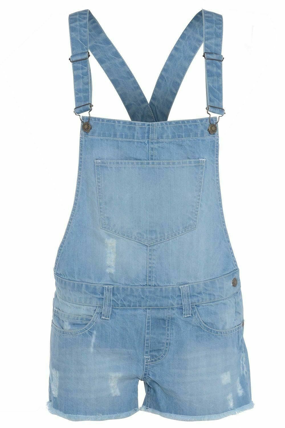 Ladies Light Wash Short Dungaree's. Pockets At The Front And Back. Sizes 8-20. The Straps Are Adjustable. Perfect For Summer Wear