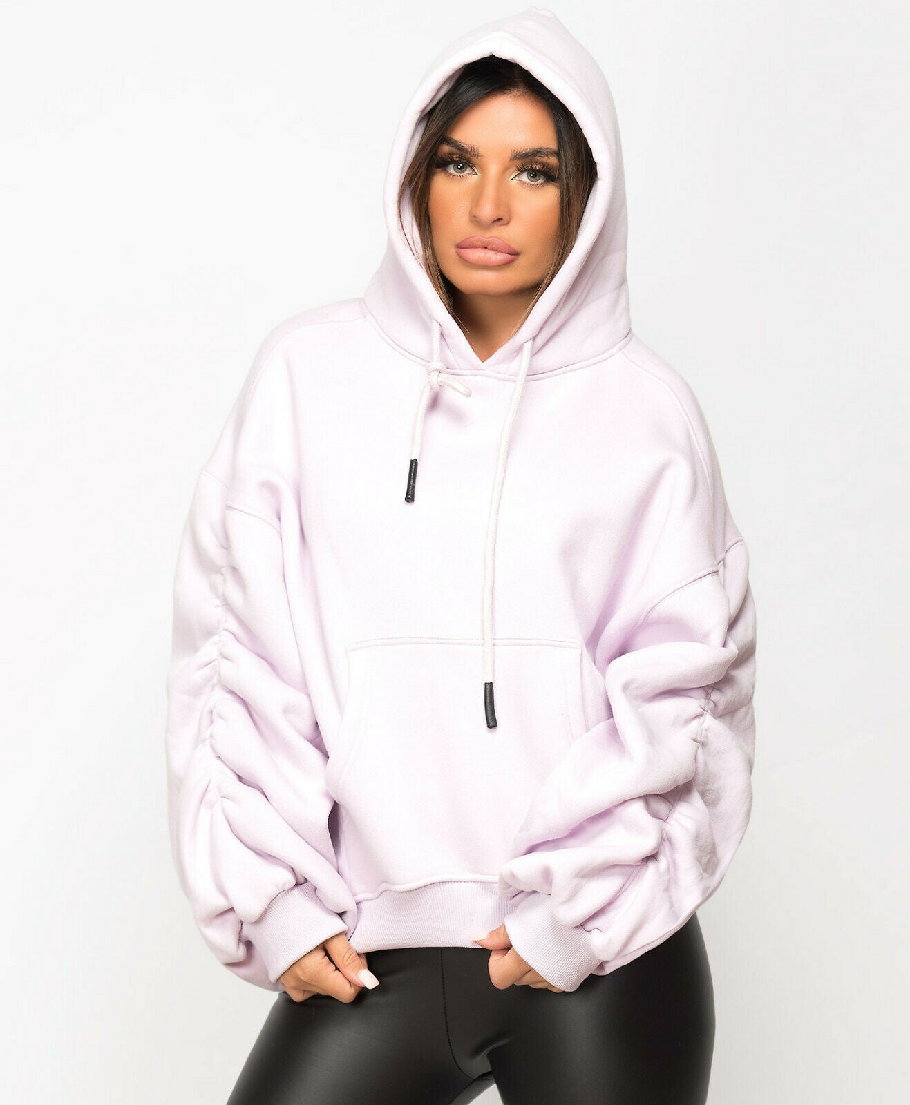 Ruched Sleeve Hoodie