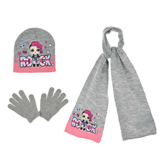 L.O.L Surprise Dolls Hat Glove & Scarf Set