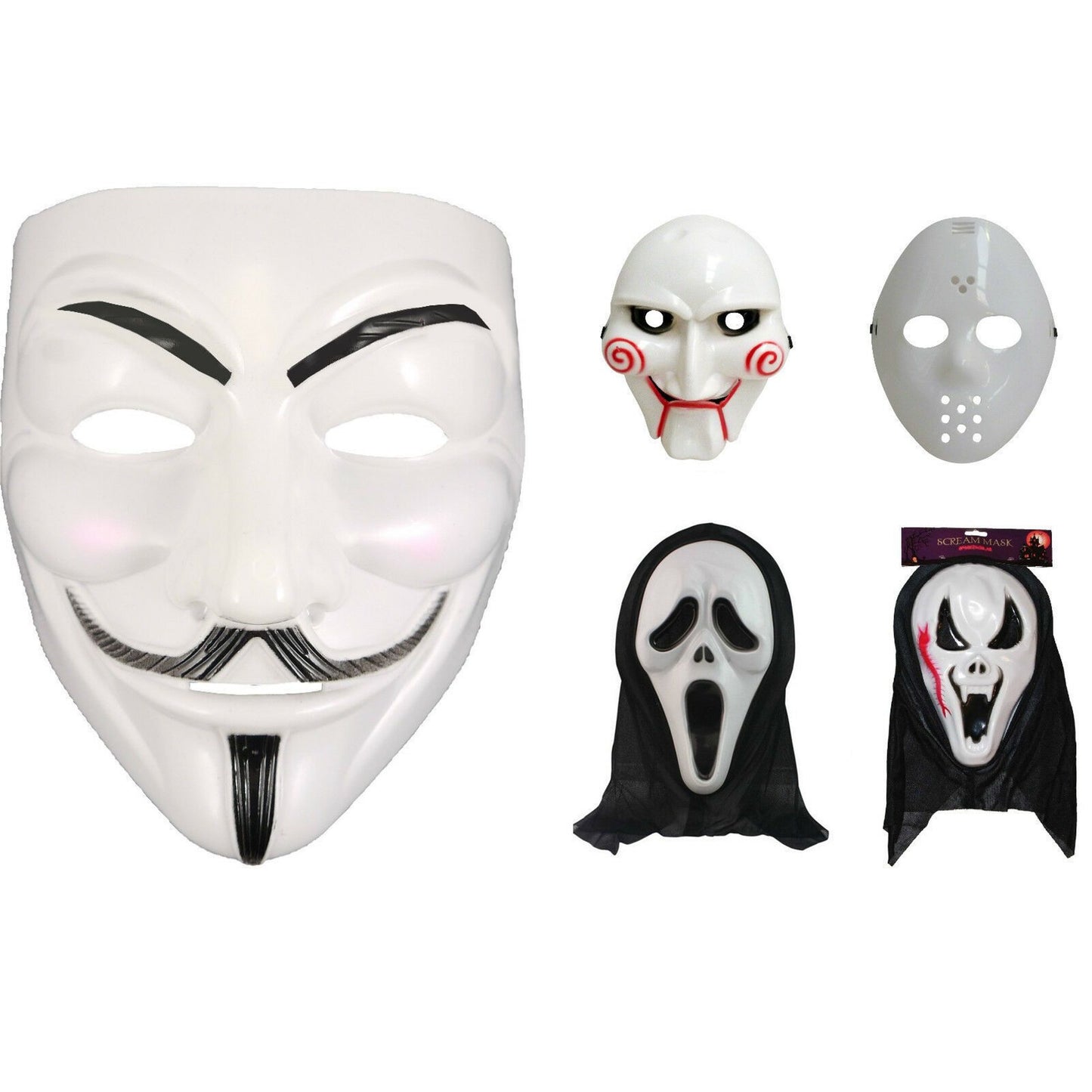 Halloween Horror Vendetta Saw Anonymous Hockey Clown Ghost Scream Masks