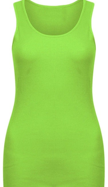 Basic Cotton Ribbed Vest Top Plus Size