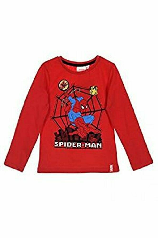 Spiderman Red T-Shirt, Perfect For Any Spiderman Fan Long Sleeve, 3 Unique Designs, 100% Cotton, Official Merchandise